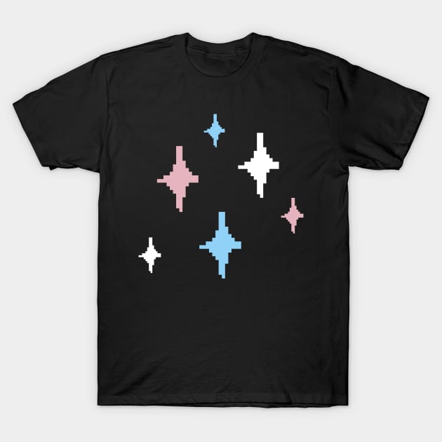 Trans Pride Sparkles Pixel Art T-Shirt by christinegames